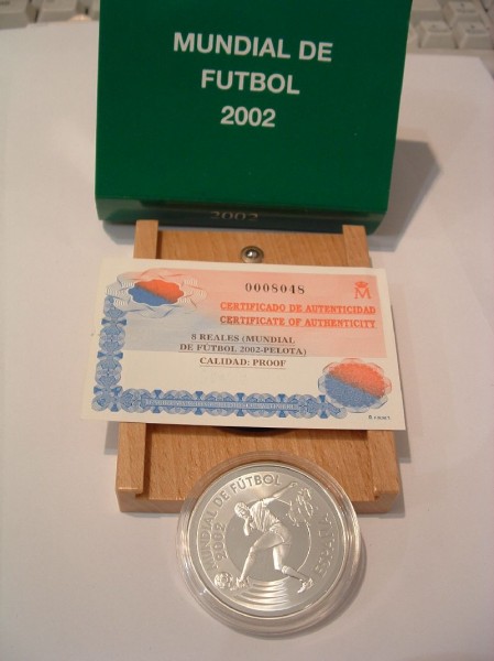 10 Euromunt Spanje 2002 Proof in cassette Voetbal 2002 (afbeelding voor) 10 Euromunt Spanje 2002 Proof in cassette Voetbal 2002